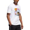 Adidas Cartoon Basketball Print Round Neck Short Sleeve T-Shirt Men Tops White HL0082