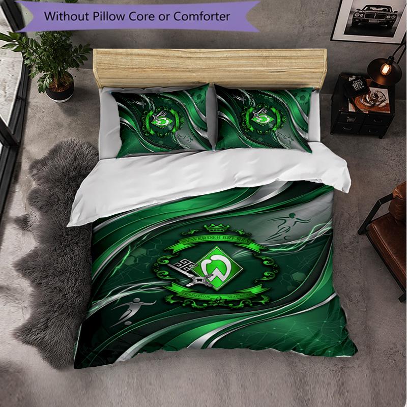 Set Biancheria da Letto Calcio Werder Bremen 3 Pezzi Morbido Set Copripiumino con Federe Set Decorazione Camera da Letto per la Casa