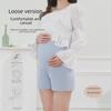 "Ice Silk Maternity Shorts: Thin, Belly-Supporting, Outdoor, Summer Style, Loose, Anti-Exposure Leggings."