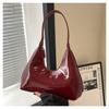 New women's bag, French niche patent leather bag.
