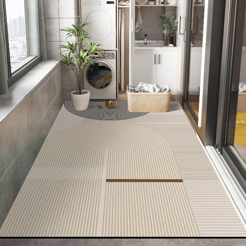 

Balcony Non-slip Rug Pvc Leather Waterproof Floor Mat Wipeable Easy To Clean Bay Window Mats Entry Door Carpet Large Area Rugs 1pc 50x80cm