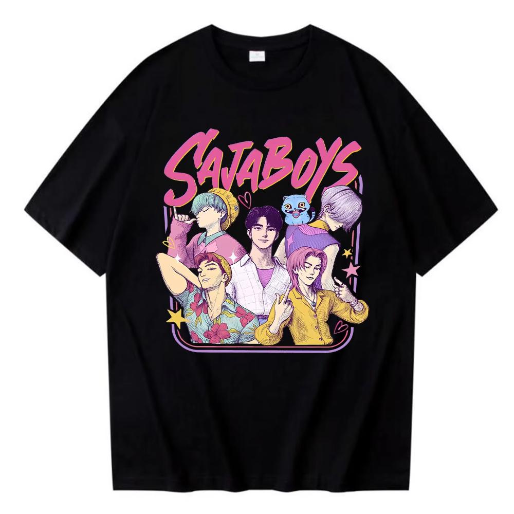 Kpop Demon Hunters Saja Boys T-Shirt - Harajuku Style O-Neck Men Women Tee Official Fan Gift & Collectible Merchandise