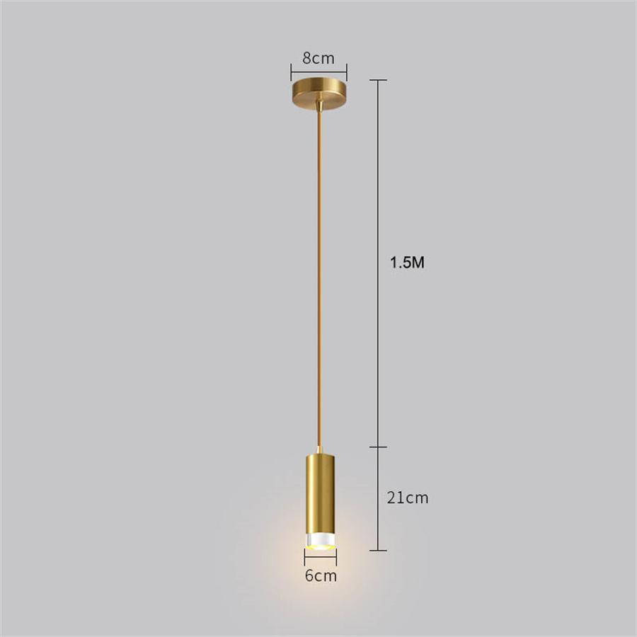 NEW Acrylic Bedroom Bedside LED Pendant Lamps Black Golden Long line hanging Light Island Bar Counter Shop Kitchen Pendant Light