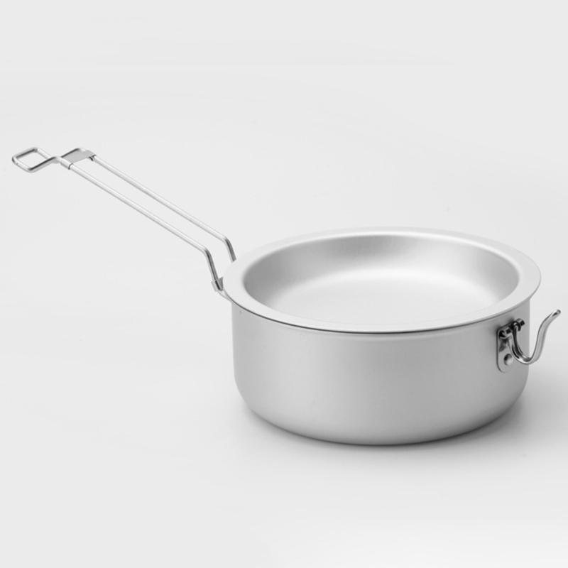 Camping Cook Pots with Folding Handle Outdoor Cooking Pots Frypan Bowl Utensils Camping Cookware Easy to Clean