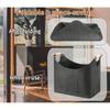 Firewood Storage Bag Capacity Firewood Bag with Wooden Handles Water Resistant Foldable Design Portable Log Carrier for Easy