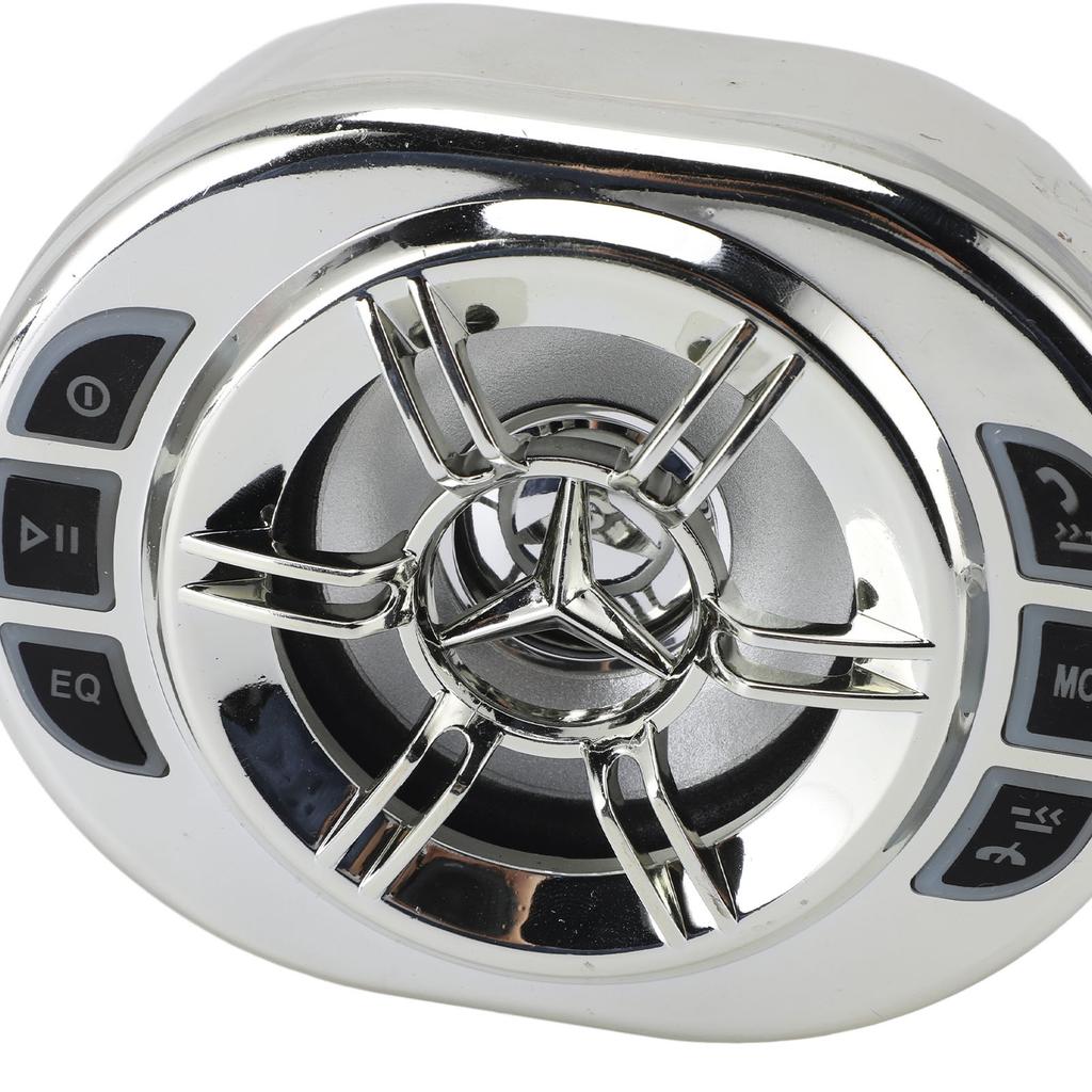 Waterproof Motorcycle Bluetooth Speaker Hands Free Calls Chrome All In One Motorcycle Sound System with Remote Control