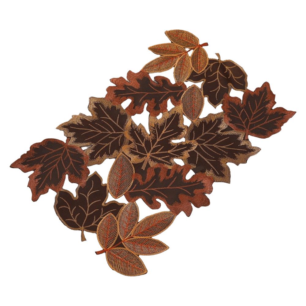Leaf Pattern Tabletop Placemat Maple Leaf Table Mat Embroidered Table Runner Thanksgiving Day