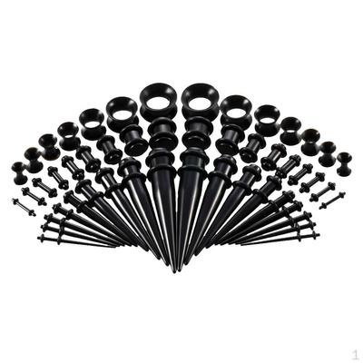 50pcs 14G 00G O Acrylic Tapered And Black