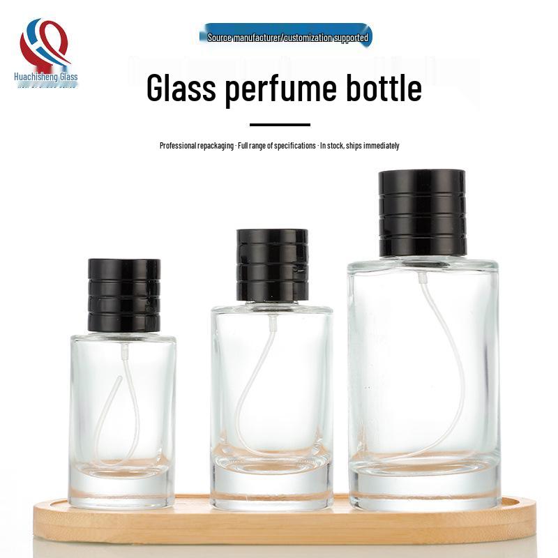 Thick-soled Round-mouth Transparent Fine Mist Refillable Perfume Bottle for Cosmetics and Hydration Samples