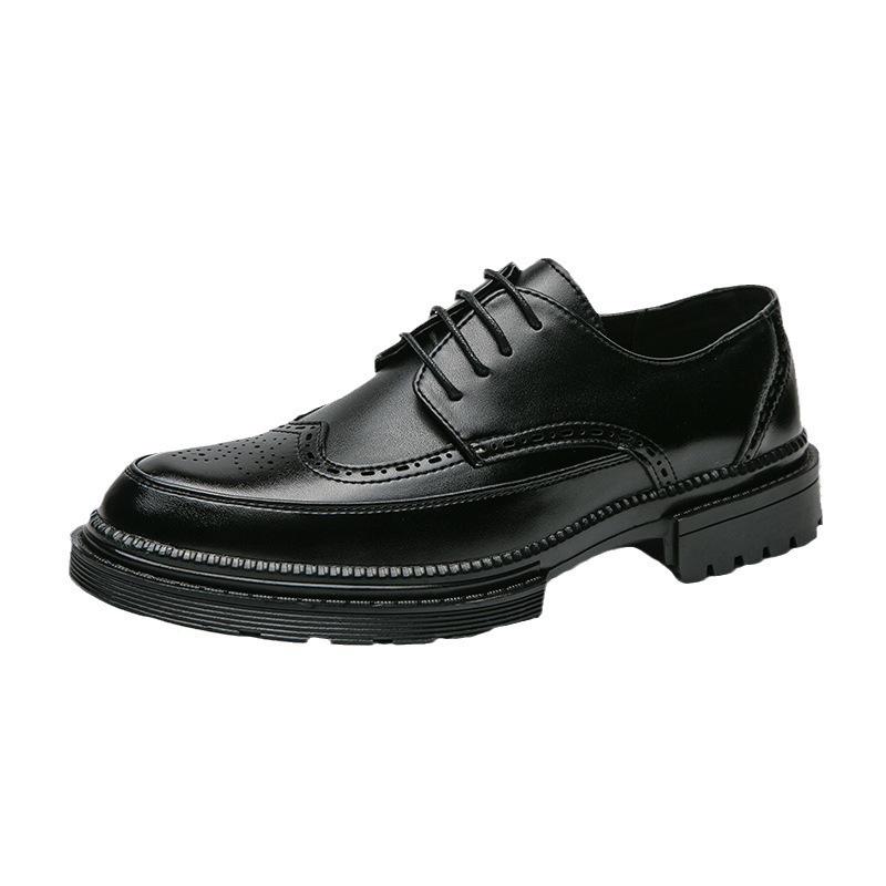 Leder-Loafer für Herren: Business & Freizeit, Atmungsaktive Formelle Schuhe, Niedrig geschnitten, Dicksohlig, Britischer Stil für Hochzeiten.