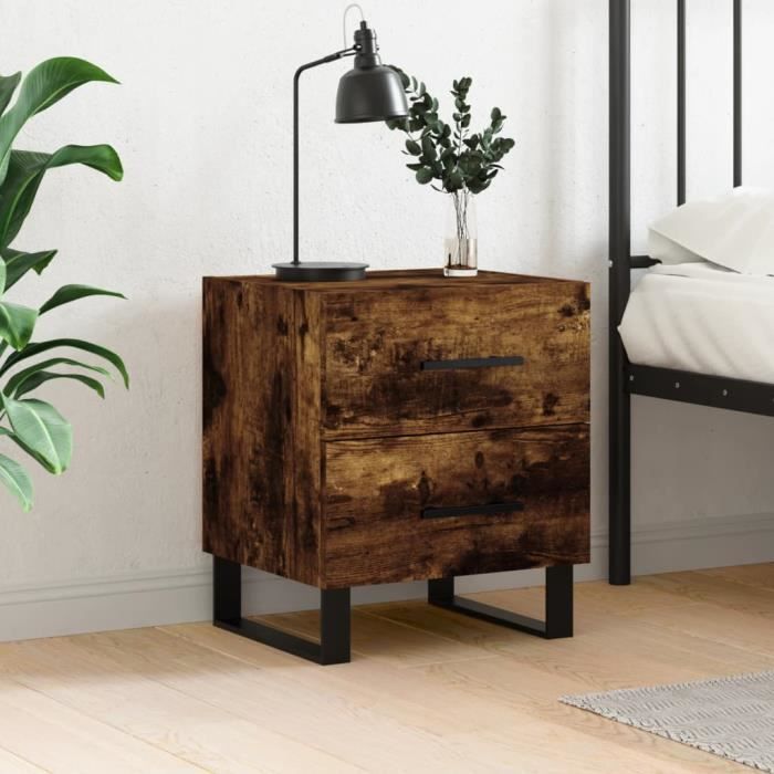 VidaXL Bedside Table Smoked Oak 40x35x47.5 Cm Engineered Wood 827366