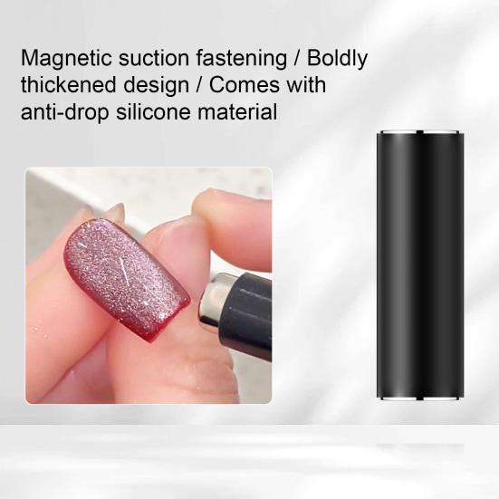 Double-Ended French Manicure Tool with Magnet Stainless Steel Nail Art Kit for Cat Eyes Design Professional Magnetic Nail Polish Accessory