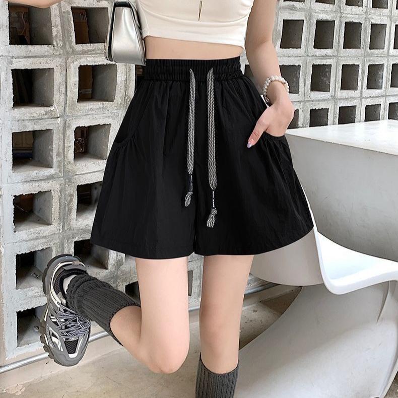 Workwear Sports Shorts Summer Loose Casual Sleepwear A-line Wide High Waisted Shorts
