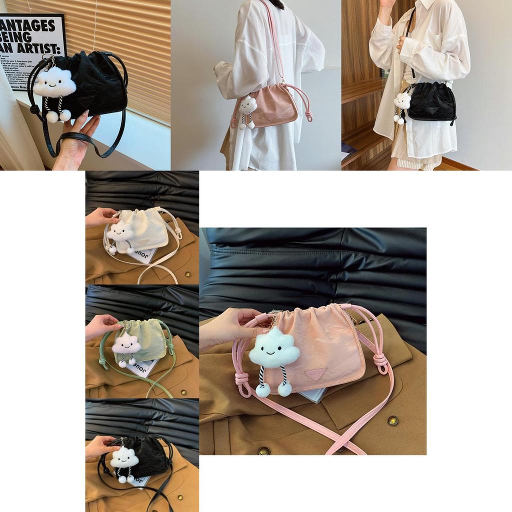 Chic Street Trendy Bucket Bag Fashionable Pu Leather Crossbody Handbag With Magnetic Closure