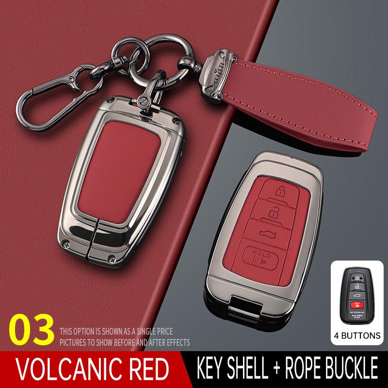 Crown Lu Fang Key Case for 24 Model Toyota 14th Gen Crown & Vellfire 2024 - Metal Leather Shell Buckle