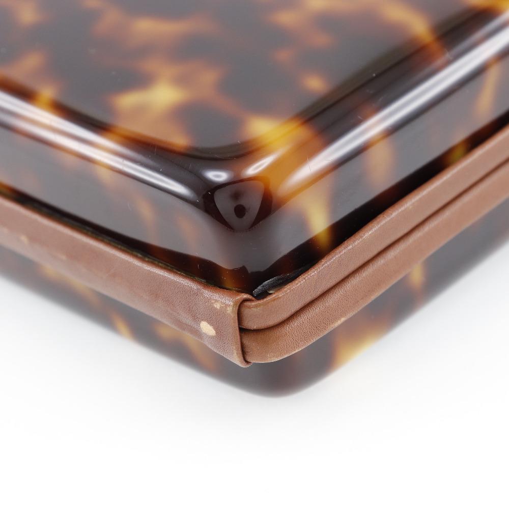 Fendi FF Handbag Party Bag Brown Plastic/leather Women Used