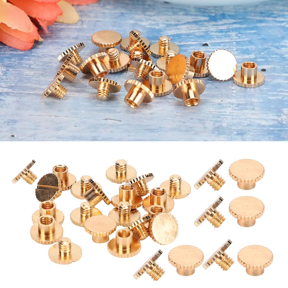 Binding Screw Brass Leather Binding Button Tack Knurling Flat Flat Rivets for Belts Backpacks Holding and Decorating Document