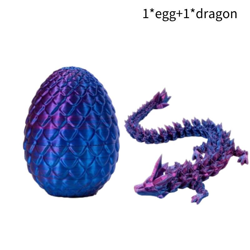 Многосуставной Подвижный Дракон-Самоцвет Набор Яиц Напечатанный на 3D-принтере Коллекционный Lucky 13 Blue Purple