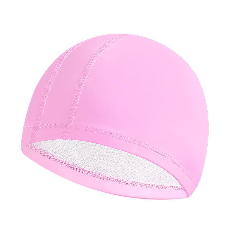Waterproof PU Coated Adult Swim Cap with Ear Protection - Soft, Non-Constricting