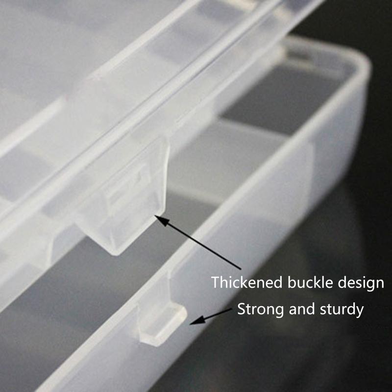 PortableTool Storage Box Organizer for Case Plastic Tray Compartments Fishing Lure Tackle Box Two-Sided Storage Cases Wh