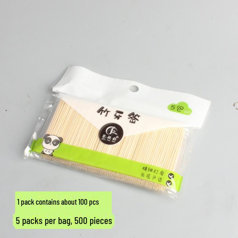 

500 одноразовых бамбуковых зубочисток с двумя головками для фруктов и домашнего хозяйства