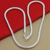 40-75cm 925 Silver 3mm Solid Snake Chain Necklace For Men Women Jewelry Fit Pendant Noble