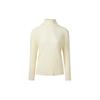 MONPLISSE [Women'S] High-Neck Long-Sleeve Turtleneck Pleated T-Shirt (Ivory)