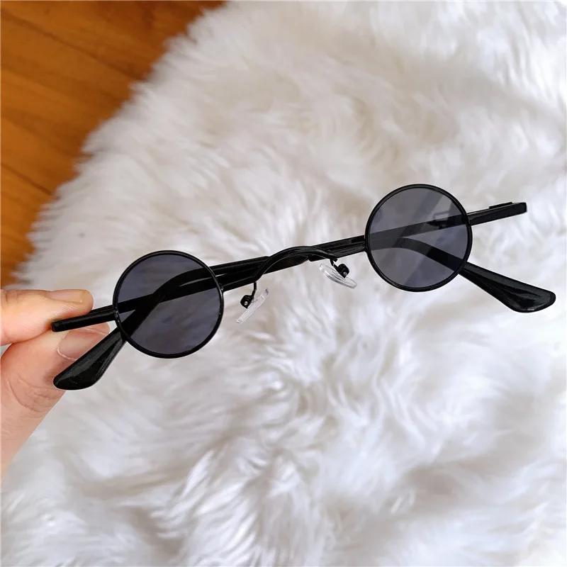 

Retro Mini Round Frame Sunglasses Men Metal Gold Black Red Small Round Framed Sun Glasses For Women Eye Care Other