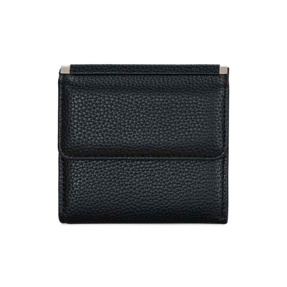 Leather Material Short Wallet Magnetic Closure Large Capacity Bifold Wallet Solid Color Multiple Card Slots Coin Purse Women