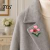 Floral Lapel Pin Enamel Tulip Ladybug Brooch for Women, Oil-Dripping Flower Ladybird Alloy Pin, Sweater Cardigan Coat Suit Scarf Jewelry Accessories