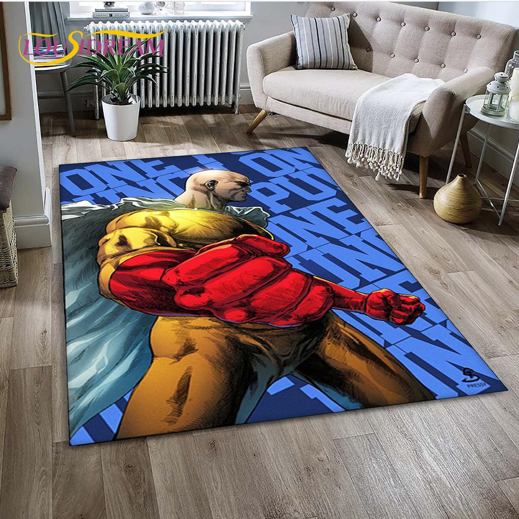 3D ONE PUNCH MAN Anime Cartoon  Area Rug,Carpet Rug for Living Room Bedroom Sofa Doormat Decoration, Kid Play Non-slip Floor Mat