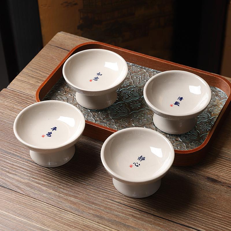 Chinese Mini Tea Fruit Bowl Snacks Cakes Dessert Fruit Plates Ceramic Tray Dried Fruit Plate Hotel Kitchen Dinner Table Decor
