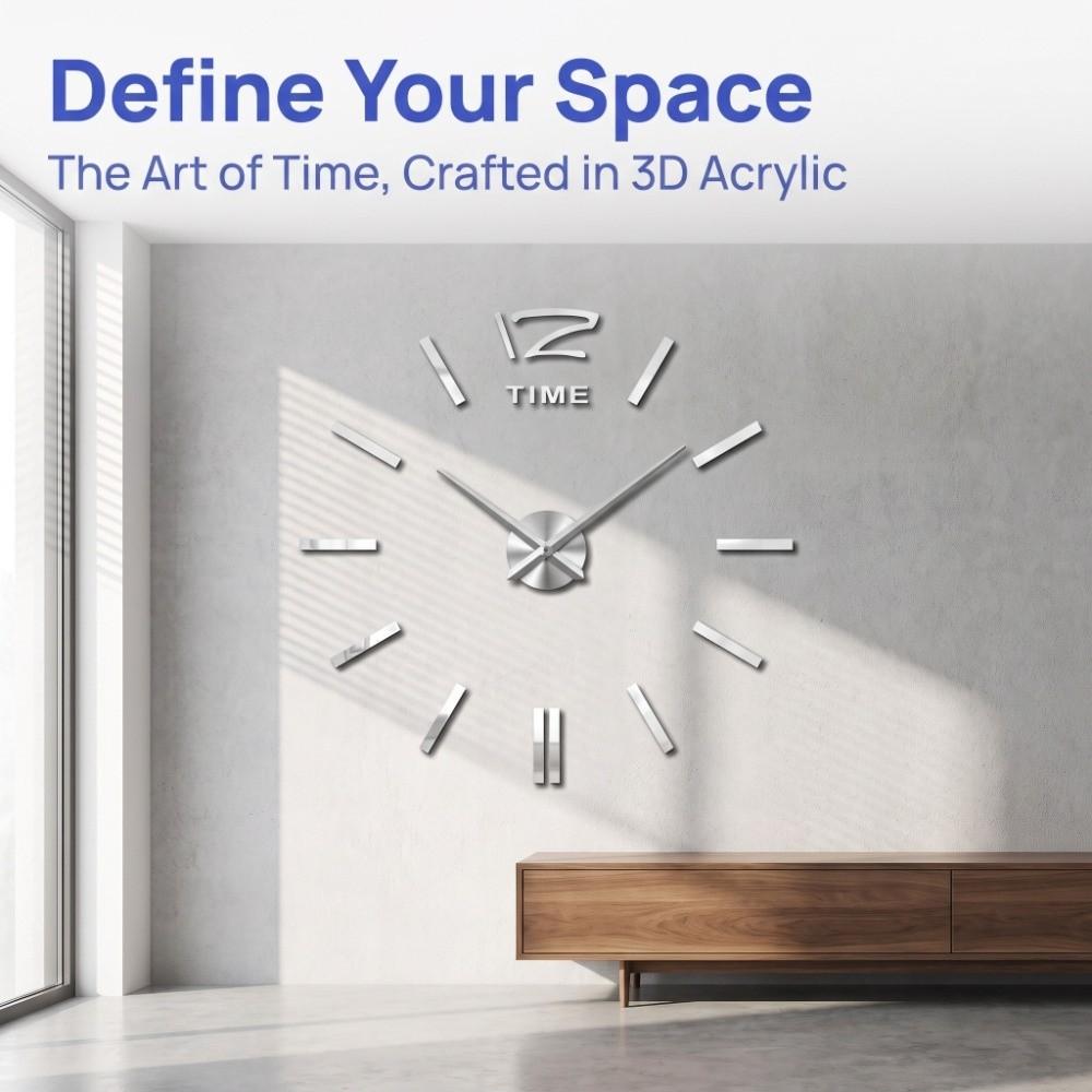 Battery Operated 3D Wall Clock 50cm Wall Clock Decor Decorative DIY Clock Kit Home Decoration