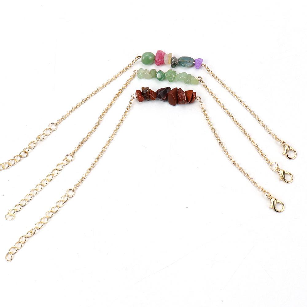 Drainage Natural Crystal Agate Gravel Semi-Precious Stone Bracelet Bracelet Irregular Stone Jewelry B79