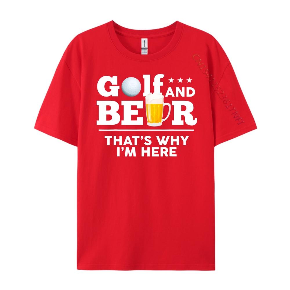 Golf and Beer Joke Dad Funny Fathers Day Drinking Birthday Red And Black Graphic T Shirt Anime Valentines Day S