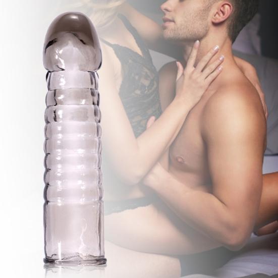 Yousheng Penis Extender Reusable Sexual Stimulation Silicone Sex Condom Delay Sleeve for Couple