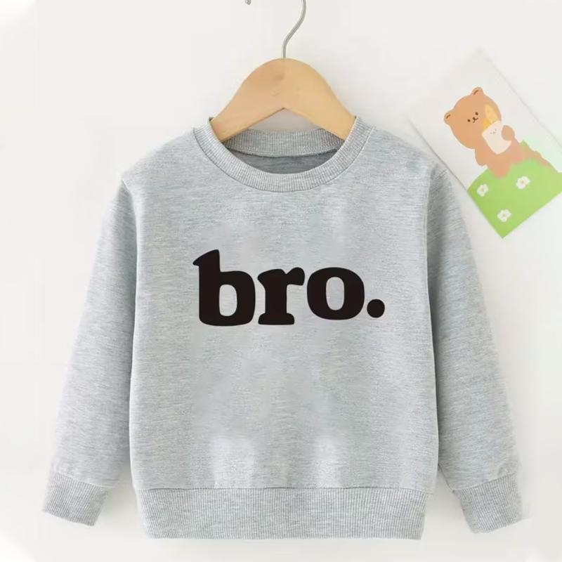Boy Sweatshirt Round Neck Hoodies Long Sleeves Featuring Letter Slogans Perfect As a Festive Gift Designed Casual Style for Spring