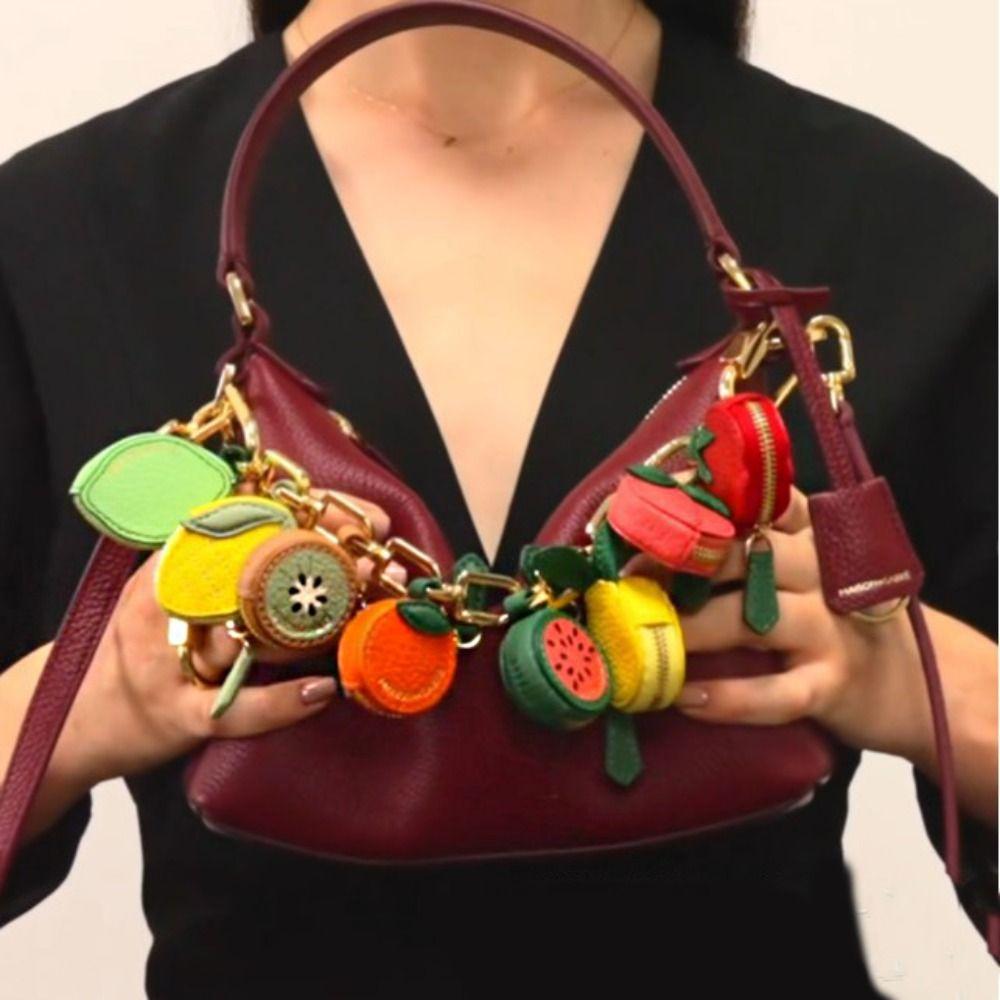 

Zipper PU Leather Pendant Cute Earphone Bag Creative Fruit Shape Coin Purse Female Style 1