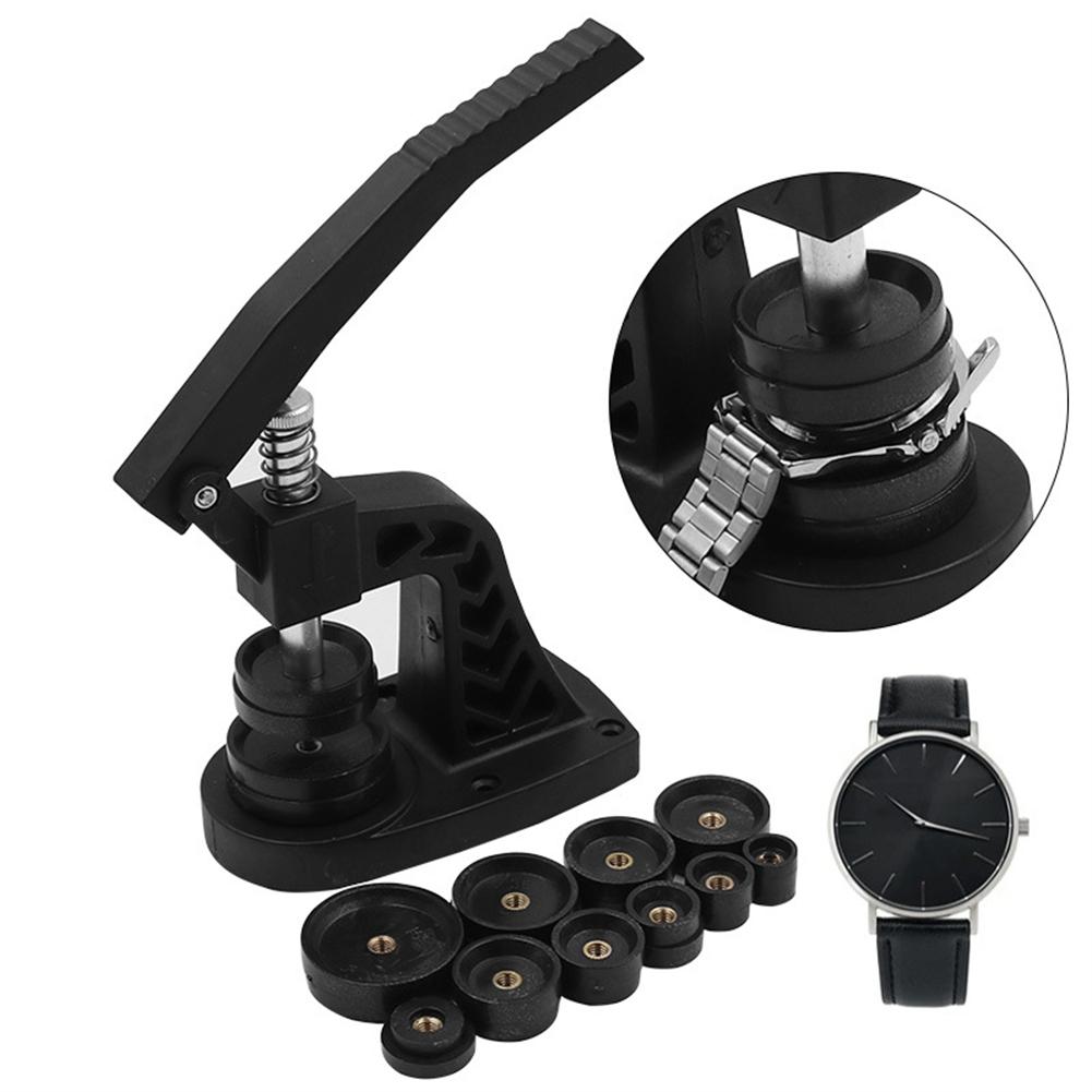 Watch Press Tool Kit Professional Capping Machine Watch Back Case Closer With 12 Dies For Repair Battery Replacement