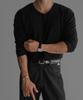 Baulopeulodeogteu V-Neck Basic Knit Tee [Black]
