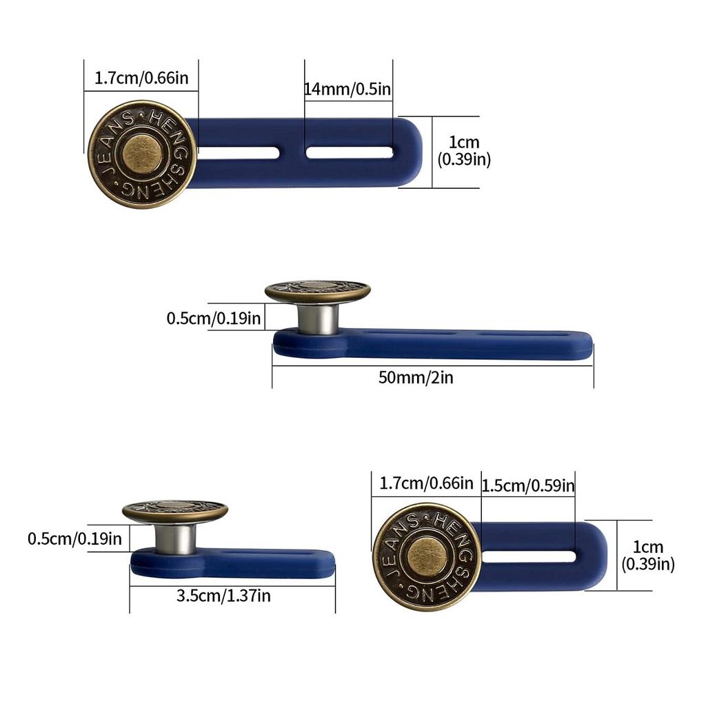 4/6 Stück Jeansknopferweiterung Universelle Hosenerweiterungsknöpfe für Damen Herren Verstellbarer Elastischer Bund Silikon-Erweiterungsschnallen-Set
