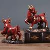 Resin Animal Bull Sculptures and figurines Cute Home Room Office Table decoration and accessories Wealth Luck Feng Shui Decor