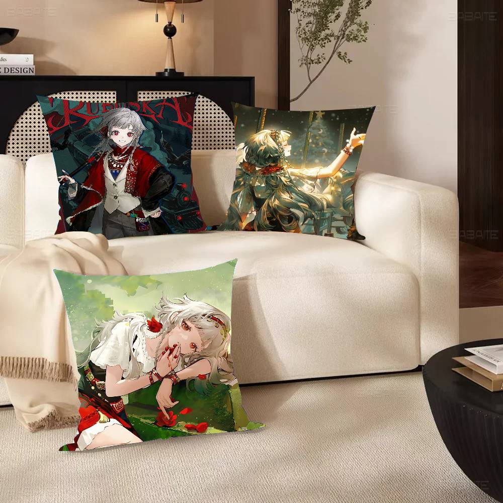 Rubuska Anime Reverse Pillow Case Fashion Square Pillowcase Bedroom Sofa Room Ins Decoration Leisure
