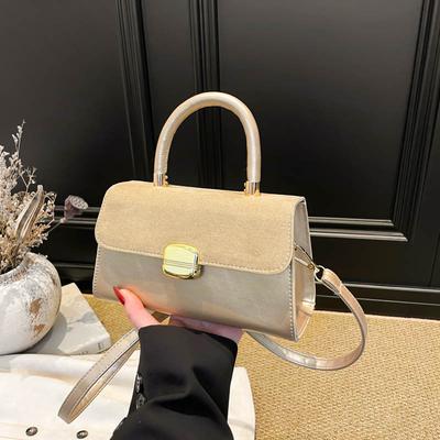 Winter neu einfarbig lässige Pendler-Handtasche Nischen-Design tägliche kleine quadratische Tasche Retro-Umhänge-Damentasche