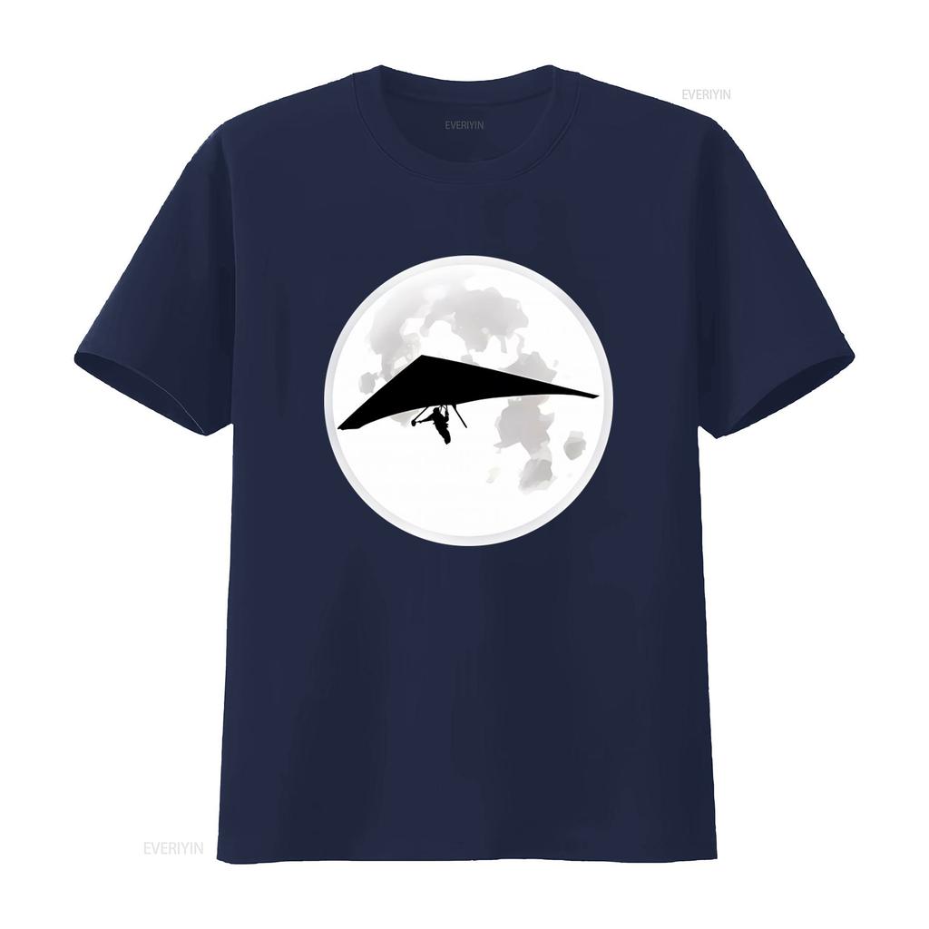 Moon Hang Glider T Shirt for Men and Women Ideal Gliding Teachers Hanggliding Enthusiasts Airsport Lovers Vintage Washed