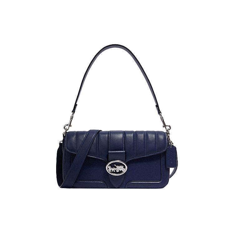 

Coach Georgie 27 Horse And Carriage Buckle Quilted Leather Shoulder Bag Women shoulder bag Cobalt-Blue 5567-SVCT Basic Set (Bag+Dust Bag)