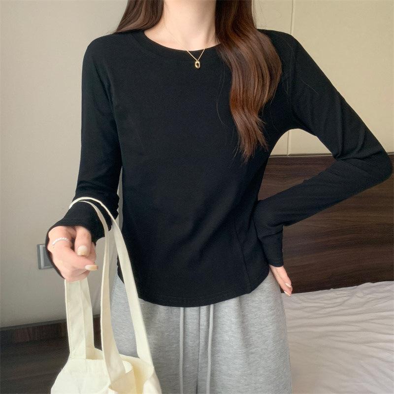 Women Slim Fit Cropped Long Sleeve Thickened Thermal Base Layer T Shirt