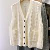 Vest for Women Cotton Autumn Winter Sleeveless Tops Knitted Sweater Vest Oversize Thickened Vest
