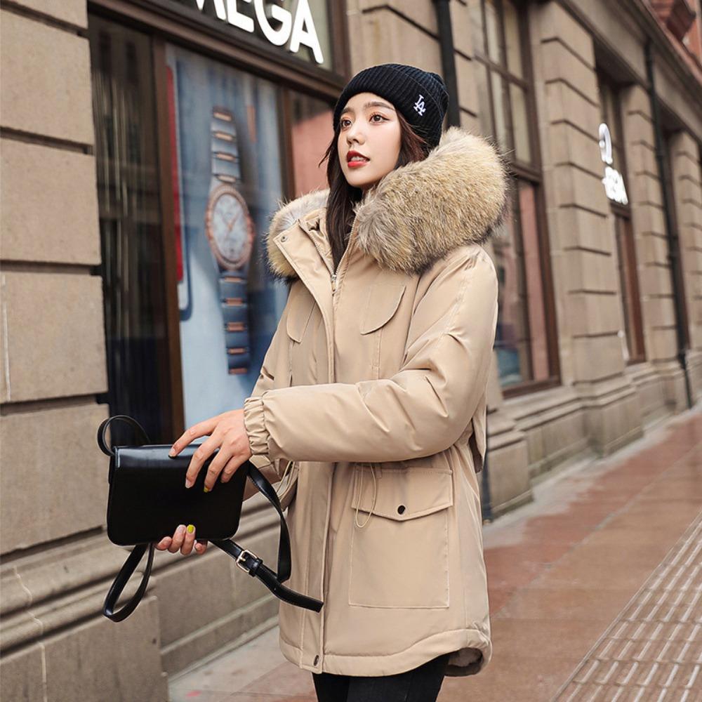 New winter coat Korean version large fur collar padded jacket student short waist padded jacket