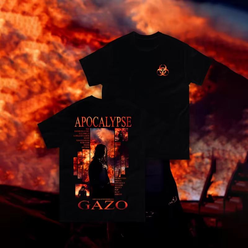 Pop Rapper Francese Musica Album Copertina Poster Stampa Grafica Maglietta Uomo Donna Larga Casual Oversize Top Girocollo Cotone Maglietta Streetwear Moda Manica Corta